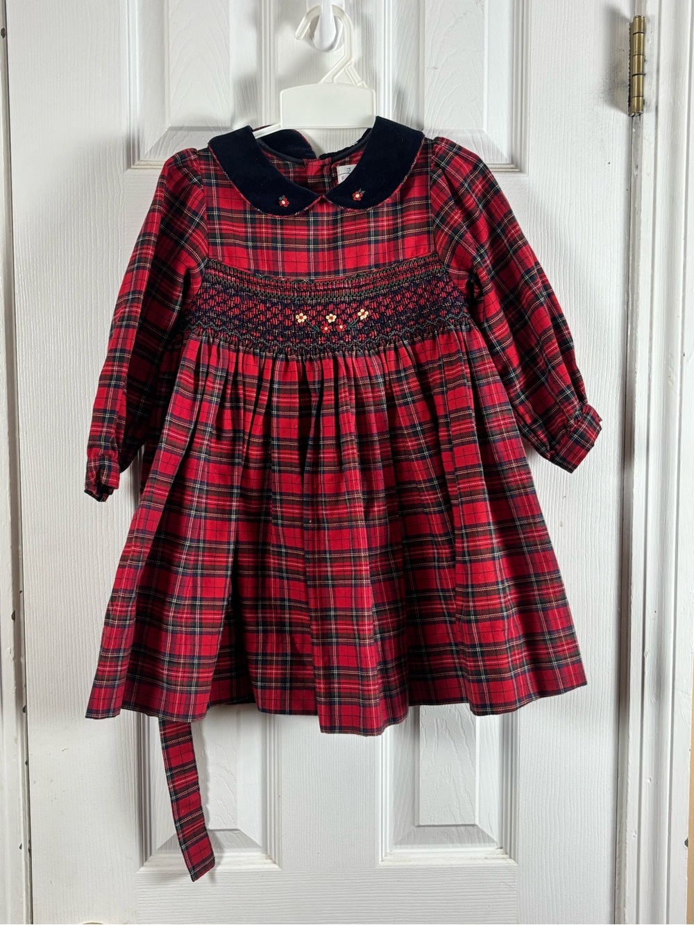 Vintage Just Friends Smocked Plaid Christmas‎ Dress Toddler 3T